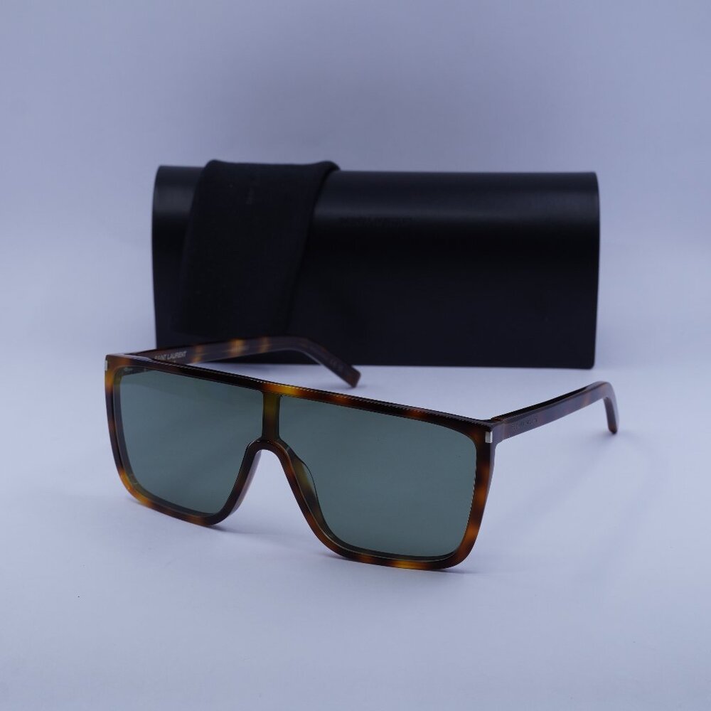 Saint Laurent SL364 MASK ACE 002 Shield Sunglasses – Havana